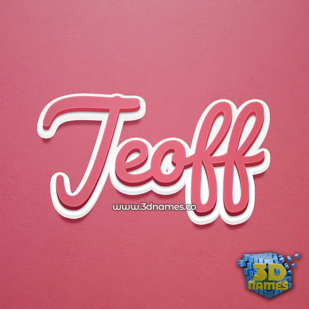jeoff in Red Scribble style - 3D name wallpaper