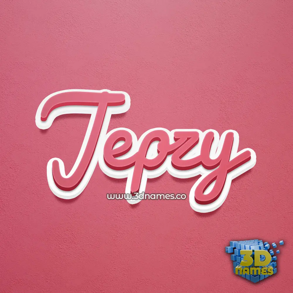 jepzy in Red Scribble style - 3D name wallpaper