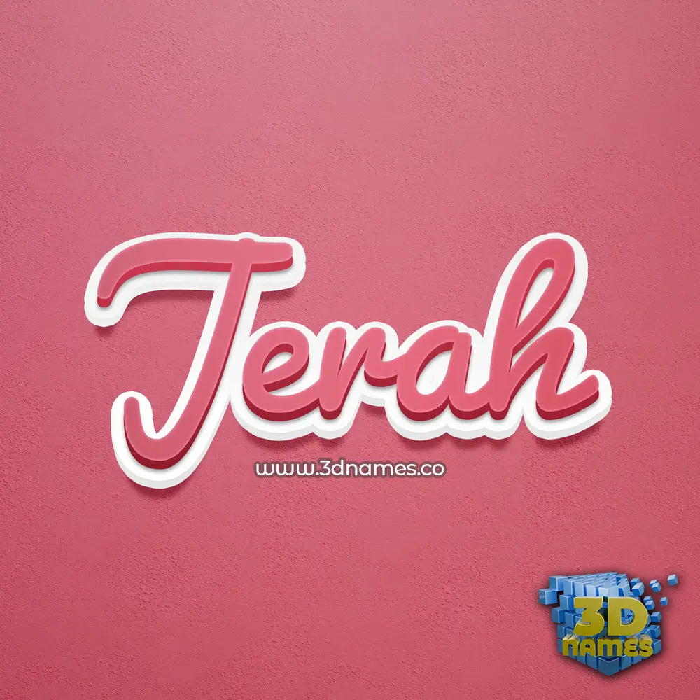 jerah in Red Scribble style - 3D name wallpaper
