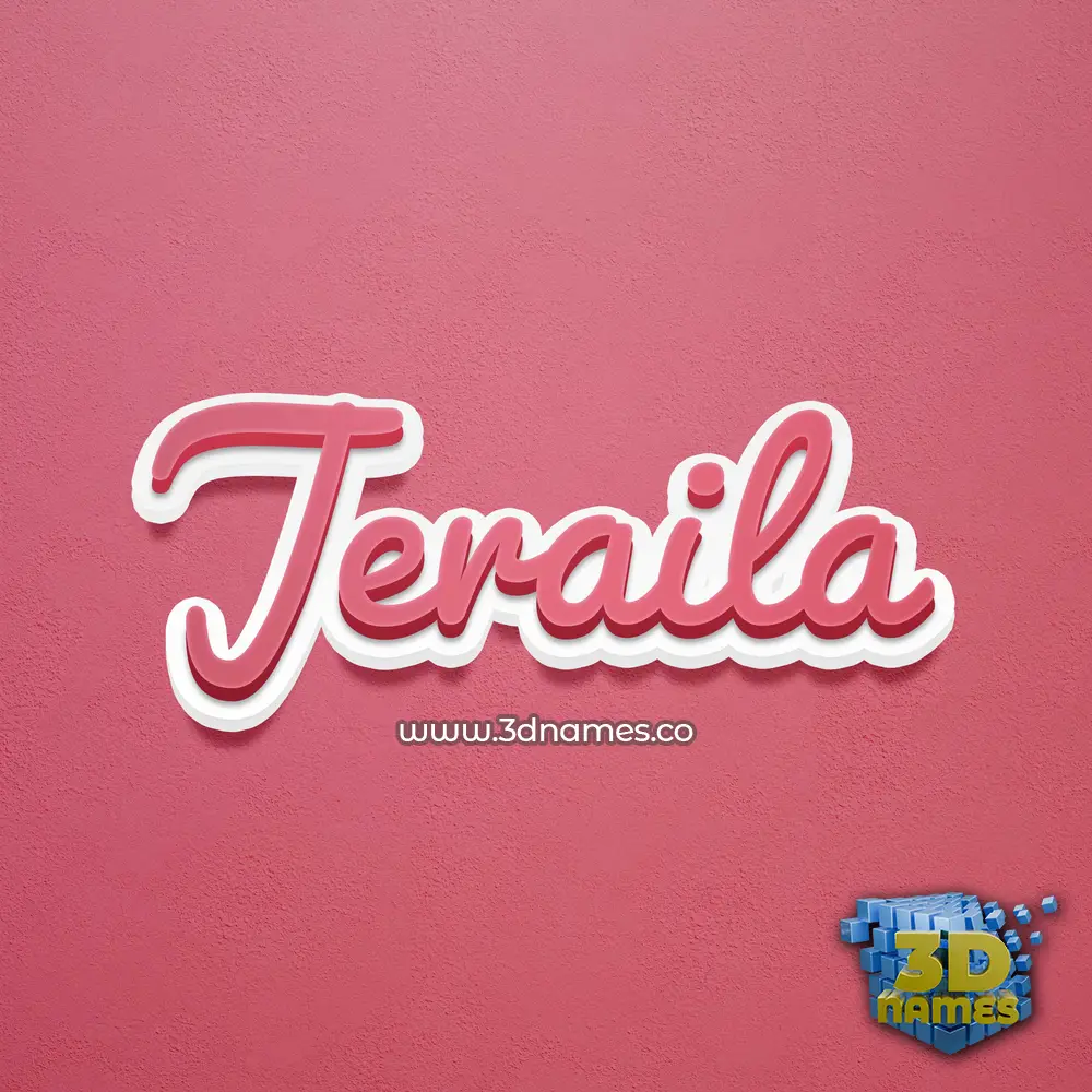 jeraila in Red Scribble style - 3D name wallpaper