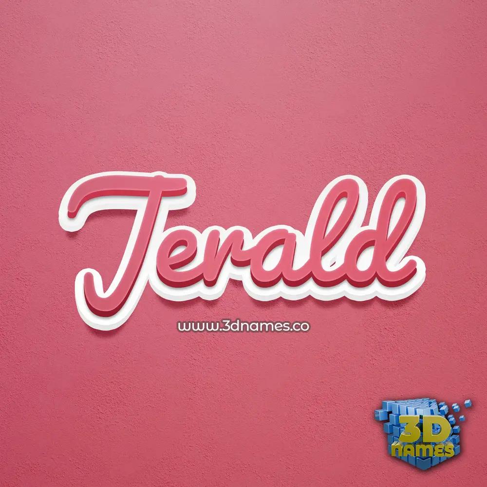 jerald in Red Scribble style - 3D name wallpaper