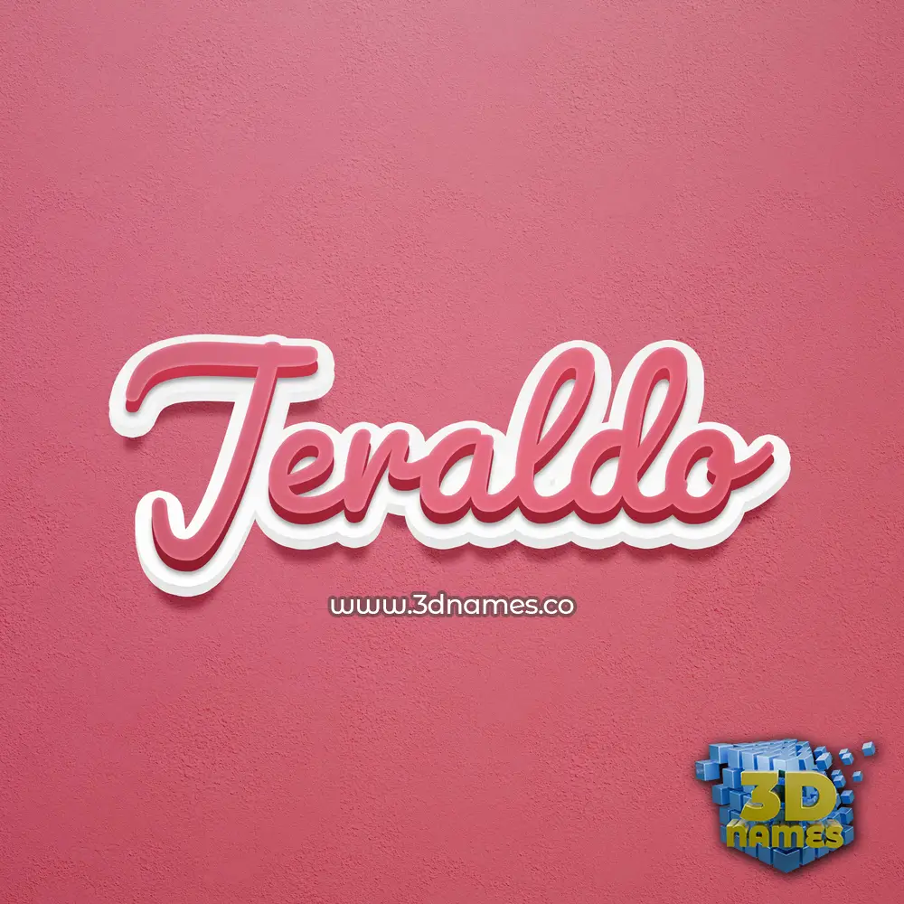 jeraldo in Red Scribble style - 3D name wallpaper