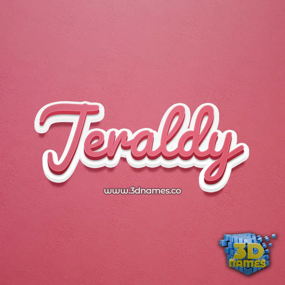 jeraldy in Red Scribble style - 3D name wallpaper