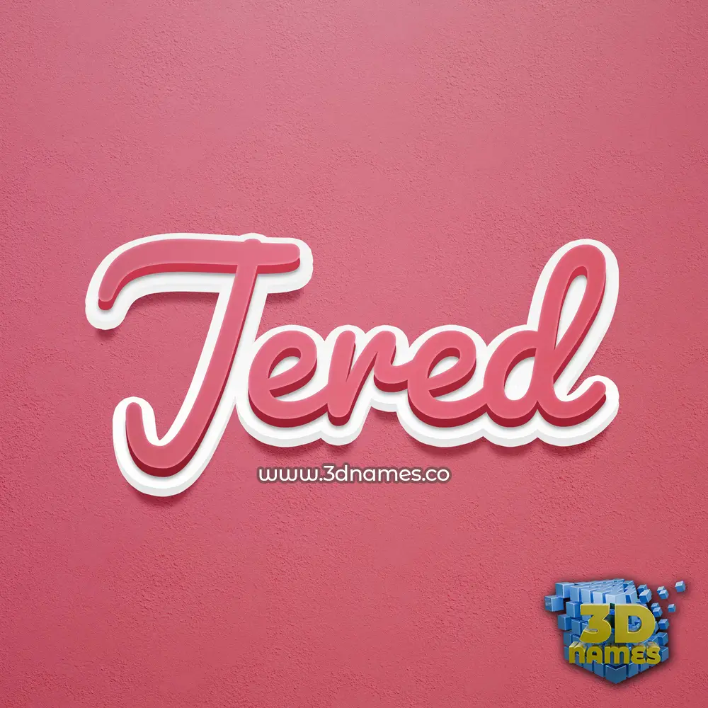 jered in Red Scribble style - 3D name wallpaper