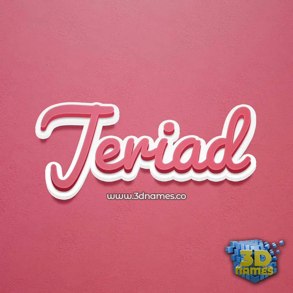 jeriad in Red Scribble style - 3D name wallpaper