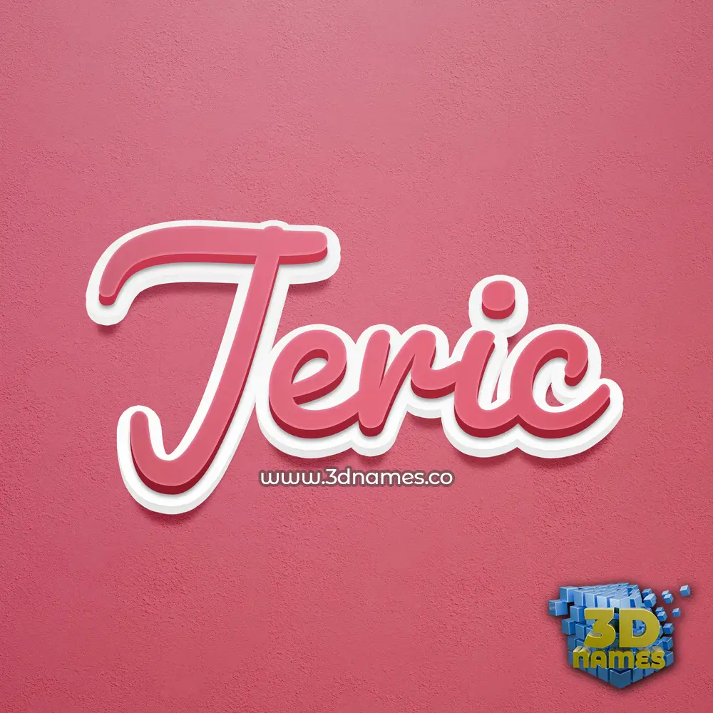 jeric in Red Scribble style - 3D name wallpaper