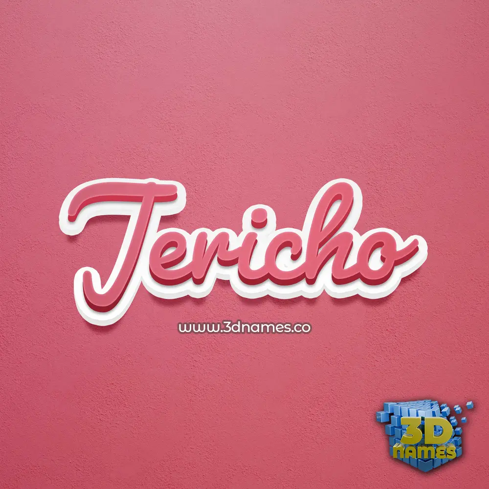 jericho in Red Scribble style - 3D name wallpaper