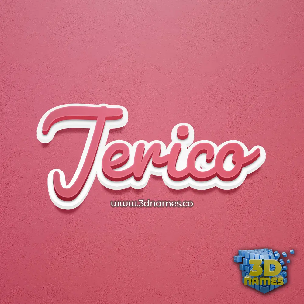jerico in Red Scribble style - 3D name wallpaper