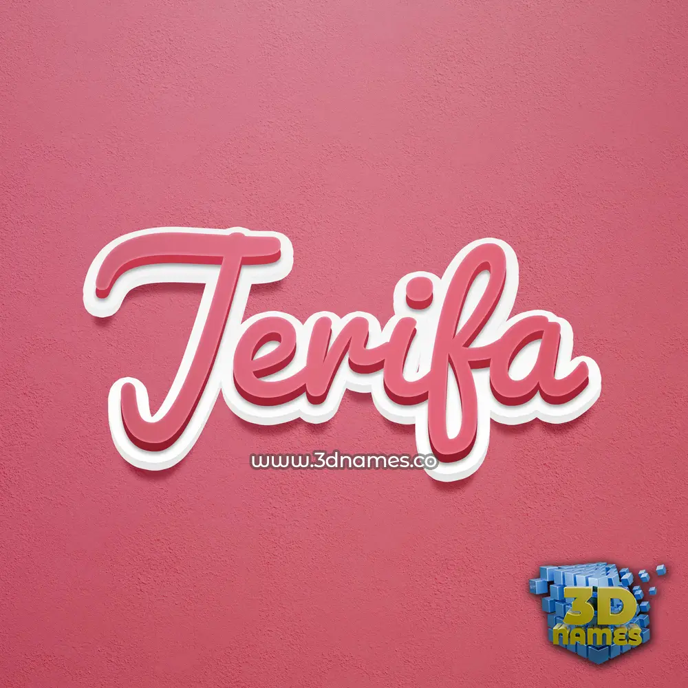 jerifa in Red Scribble style - 3D name wallpaper