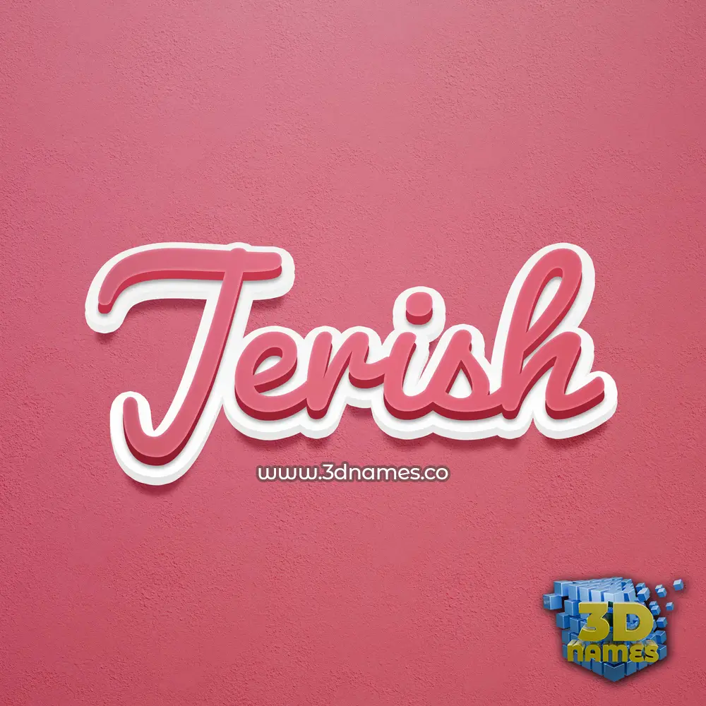 jerish in Red Scribble style - 3D name wallpaper