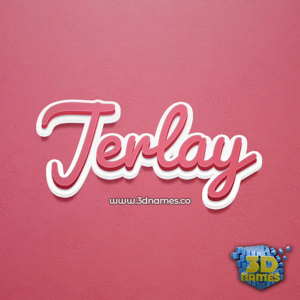 jerlay in Red Scribble style - 3D name wallpaper