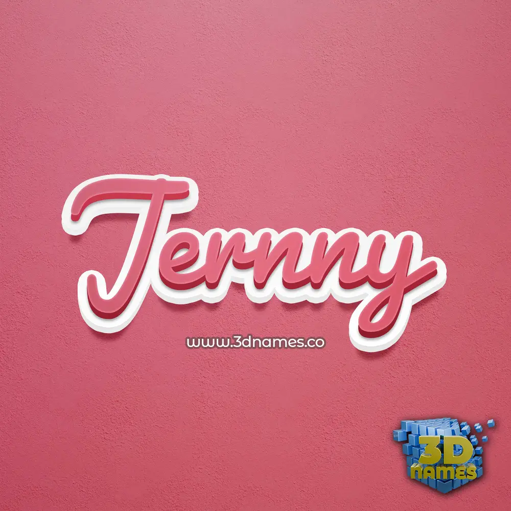 jernny in Red Scribble style - 3D name wallpaper