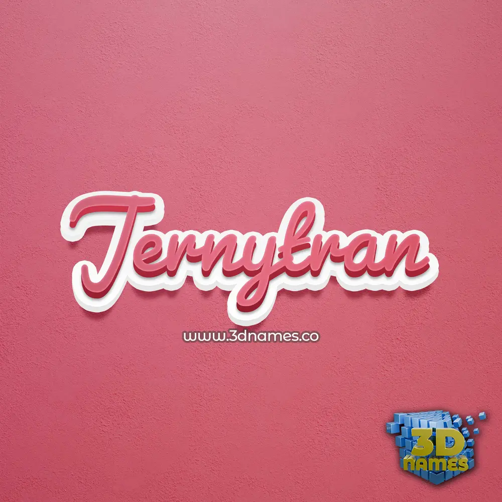jernytran in Red Scribble style - 3D name wallpaper
