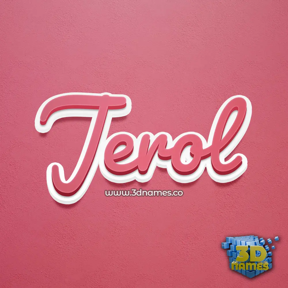 jerol in Red Scribble style - 3D name wallpaper