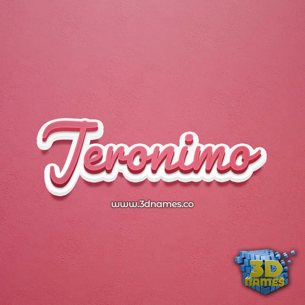 jeronimo in Red Scribble style - 3D name wallpaper