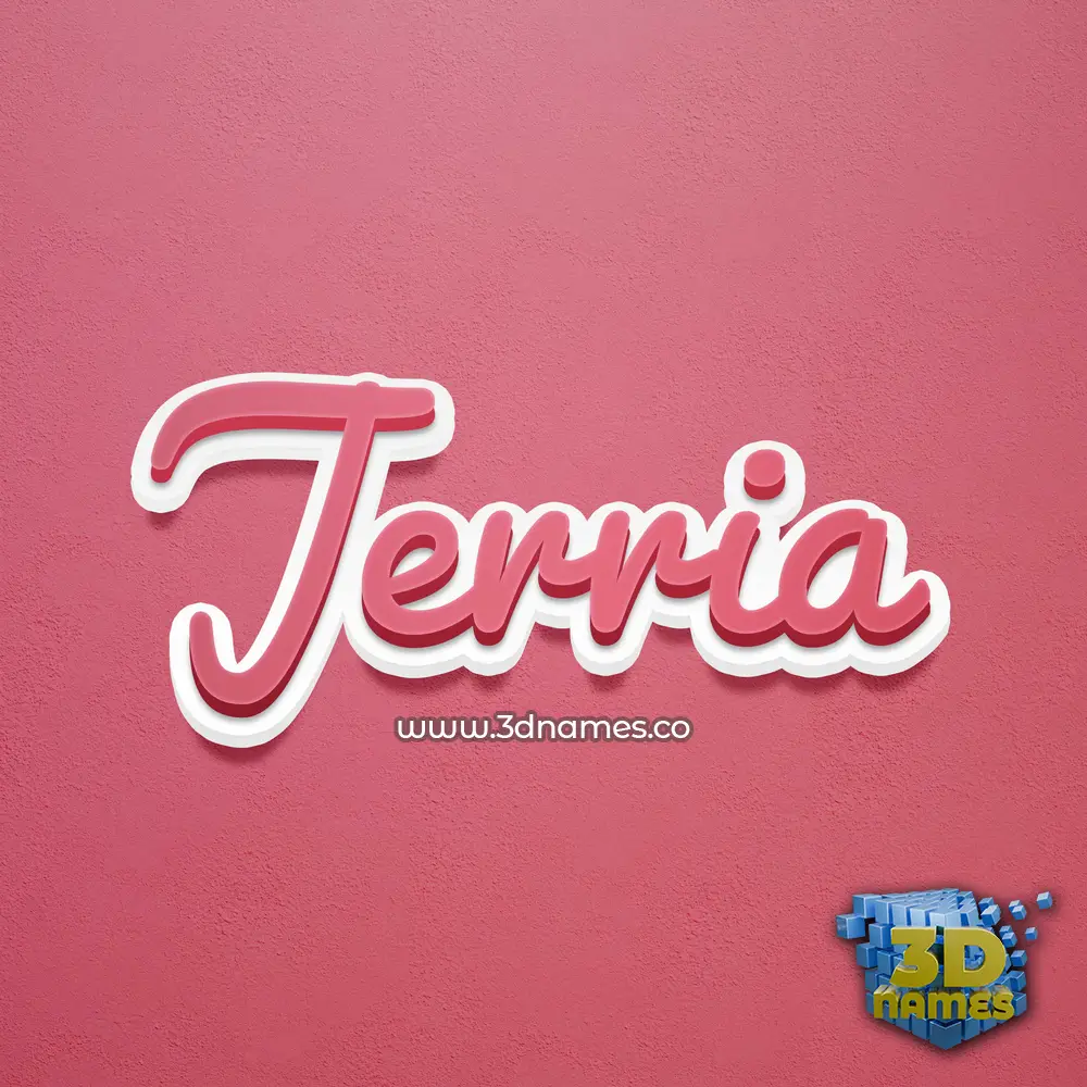 jerria in Red Scribble style - 3D name wallpaper
