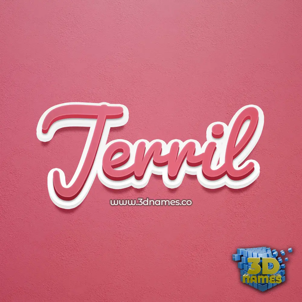 jerril in Red Scribble style - 3D name wallpaper