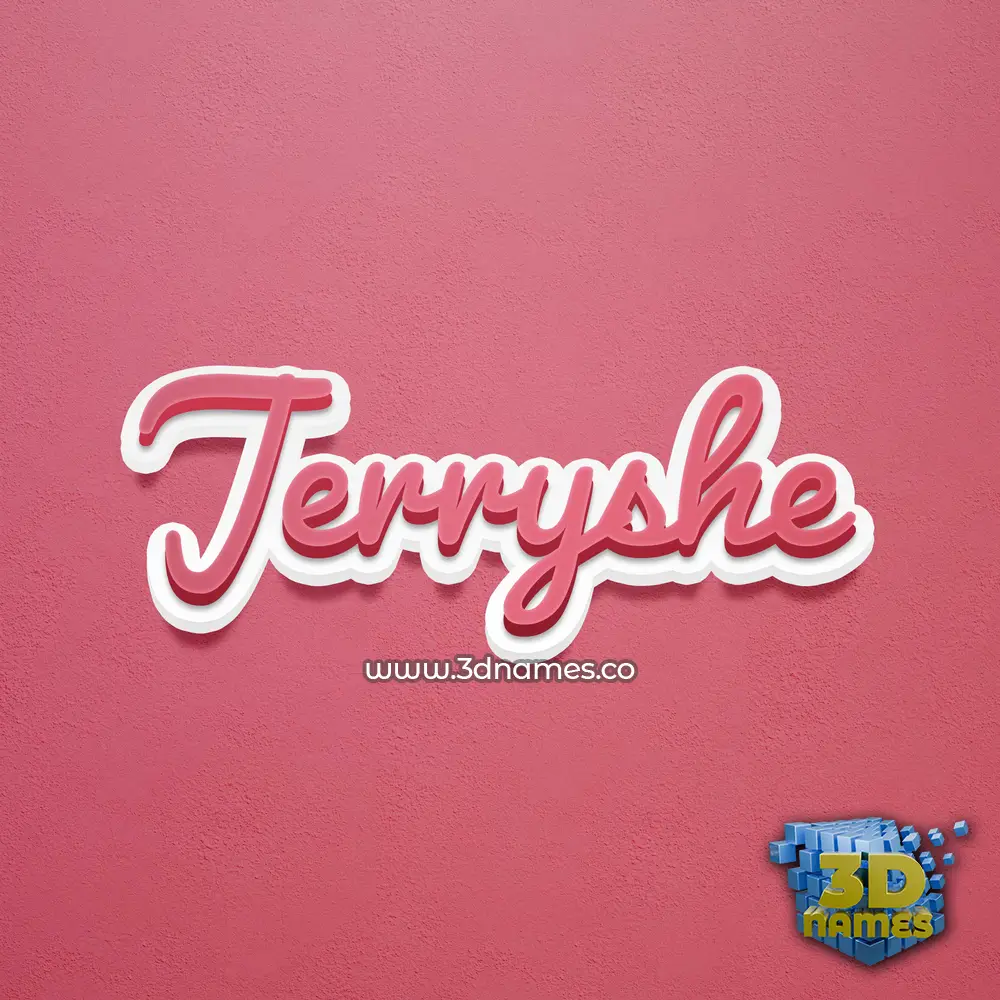 jerryshe in Red Scribble style - 3D name wallpaper