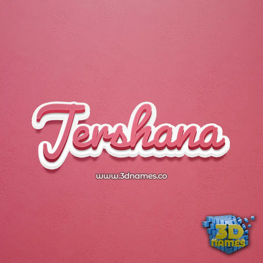 jershana in Red Scribble style - 3D name wallpaper