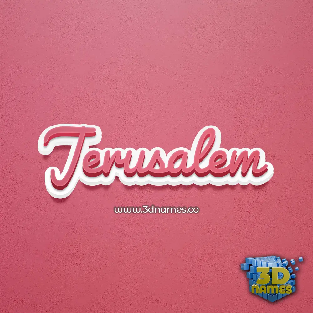 jerusalem in Red Scribble style - 3D name wallpaper