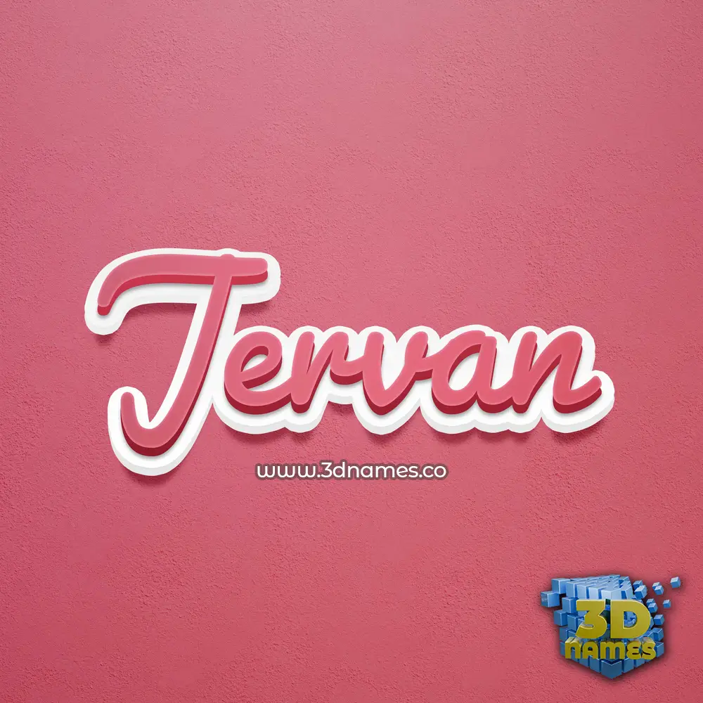 jervan in Red Scribble style - 3D name wallpaper