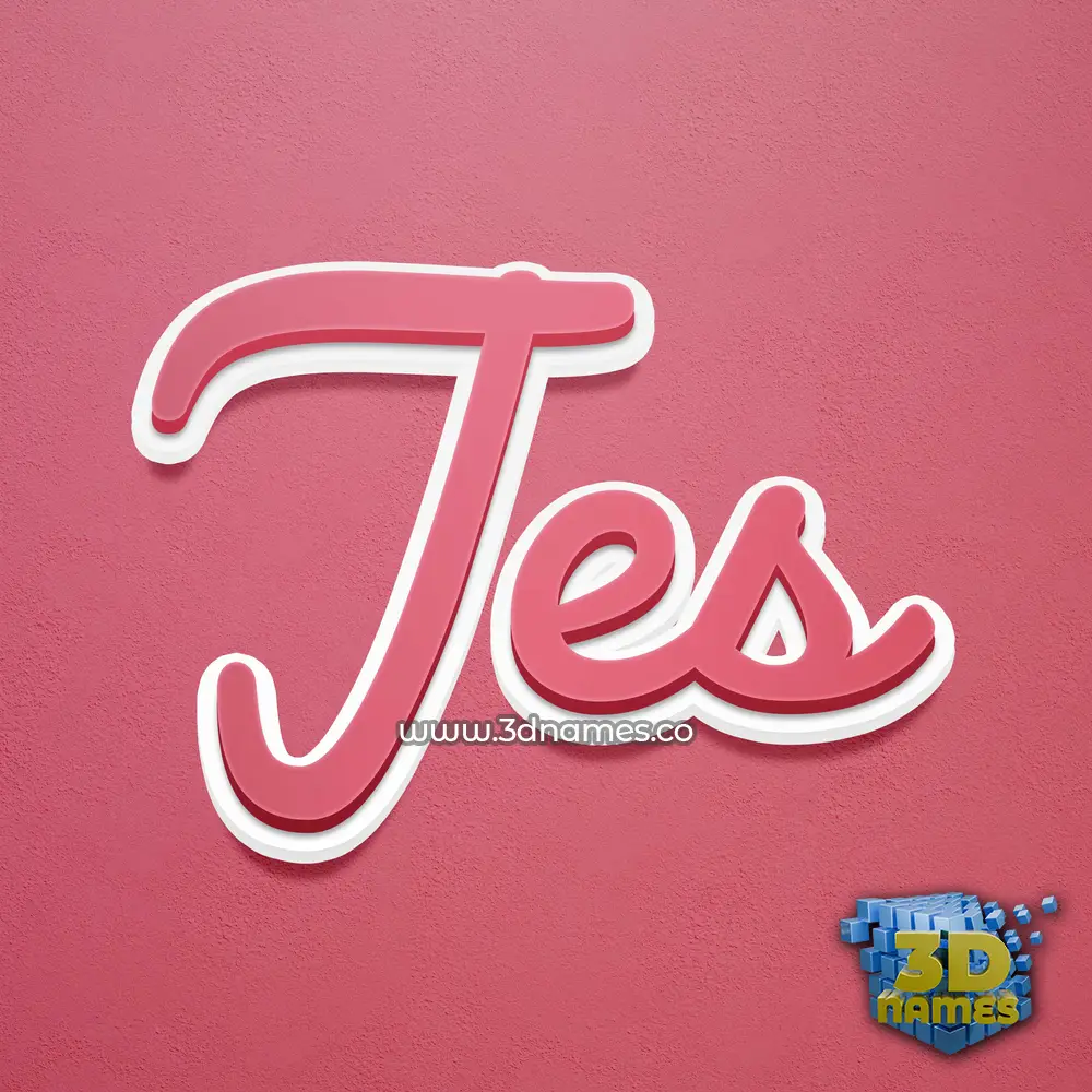 jes in Red Scribble style - 3D name wallpaper
