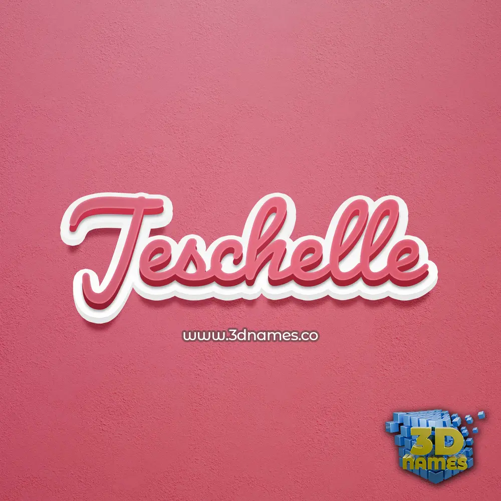jeschelle in Red Scribble style - 3D name wallpaper