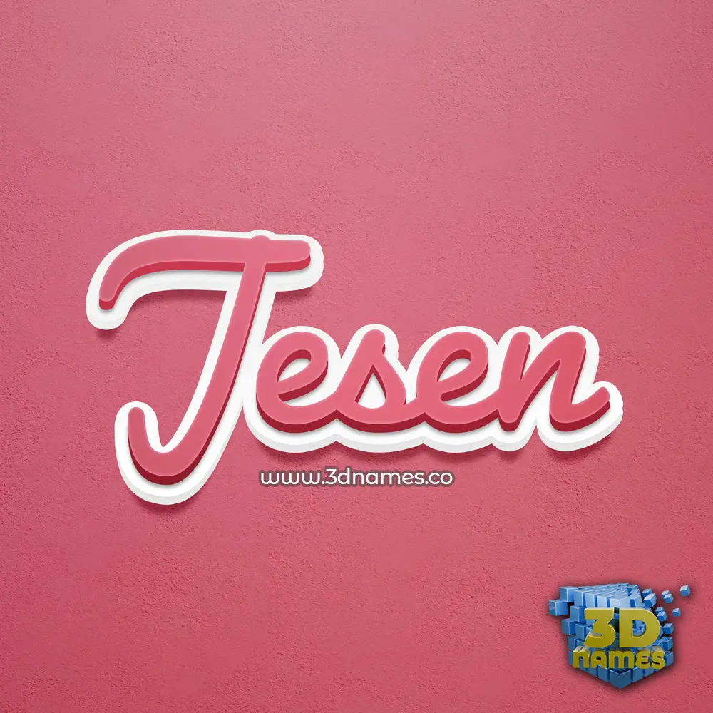 jesen in Red Scribble style - 3D name wallpaper