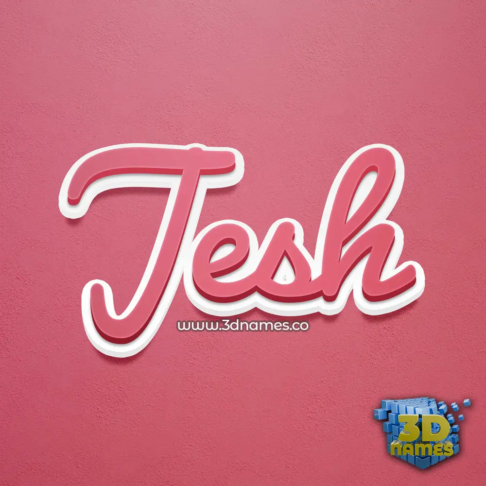 jesh in Red Scribble style - 3D name wallpaper