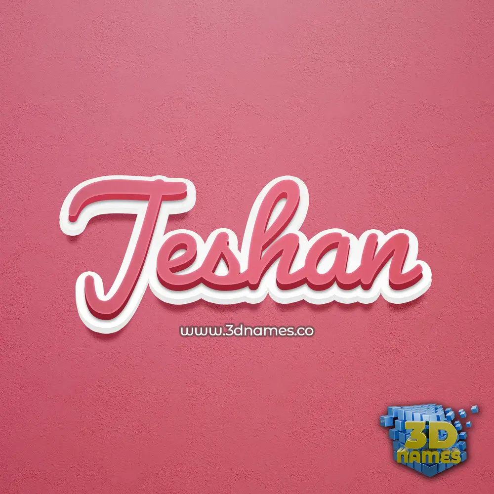 jeshan in Red Scribble style - 3D name wallpaper