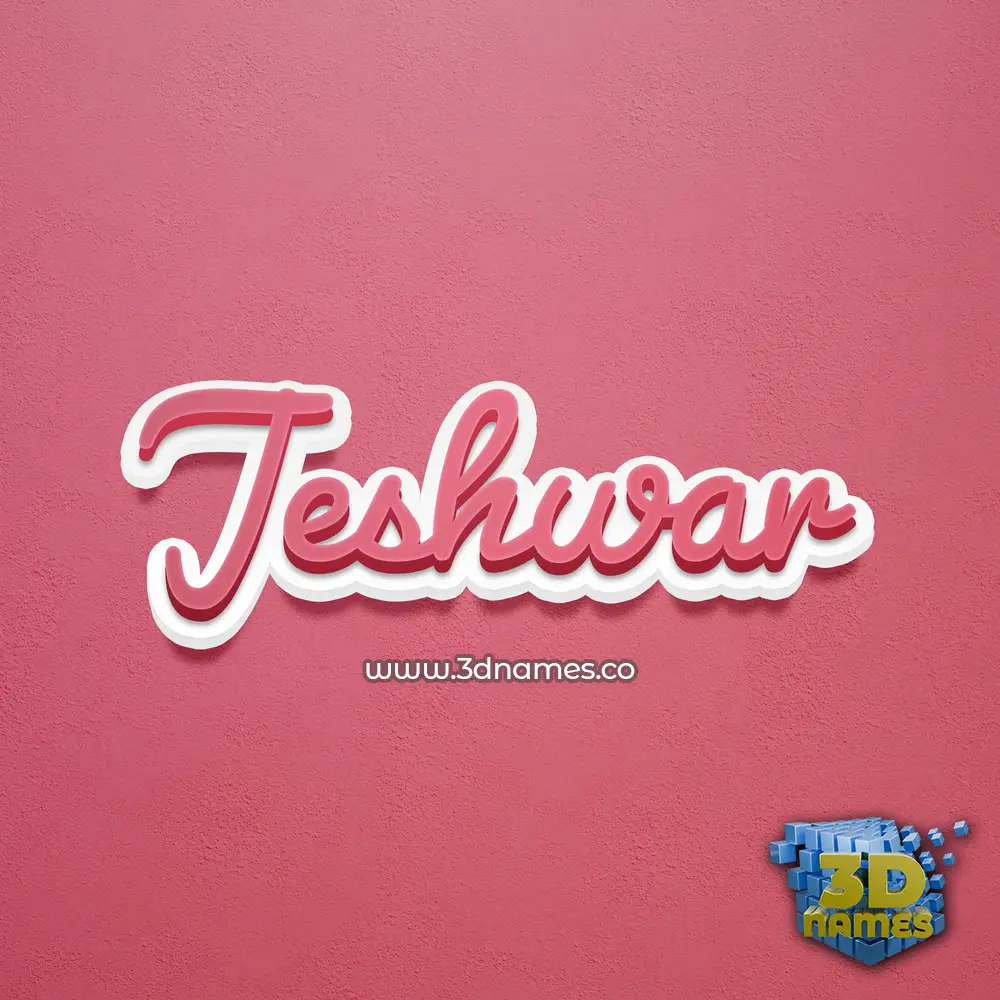 jeshwar in Red Scribble style - 3D name wallpaper