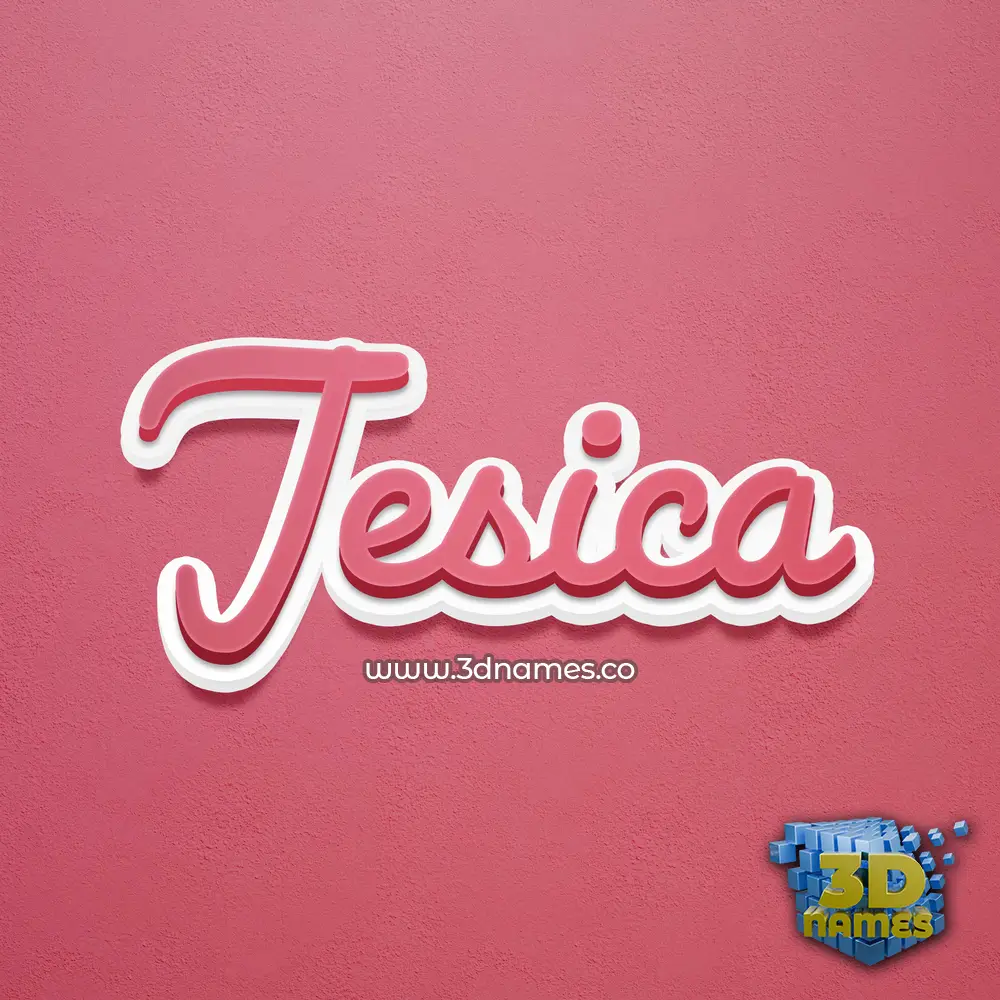 jesica in Red Scribble style - 3D name wallpaper