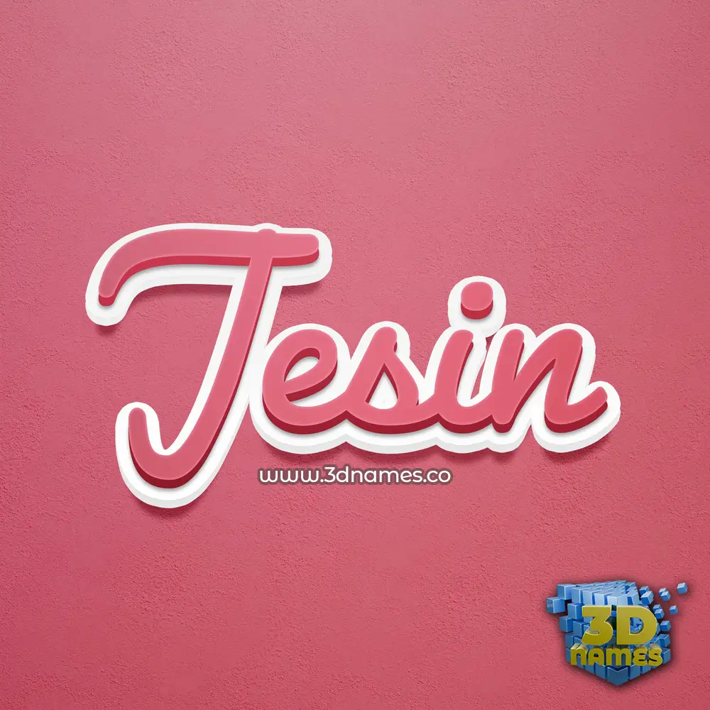 jesin in Red Scribble style - 3D name wallpaper