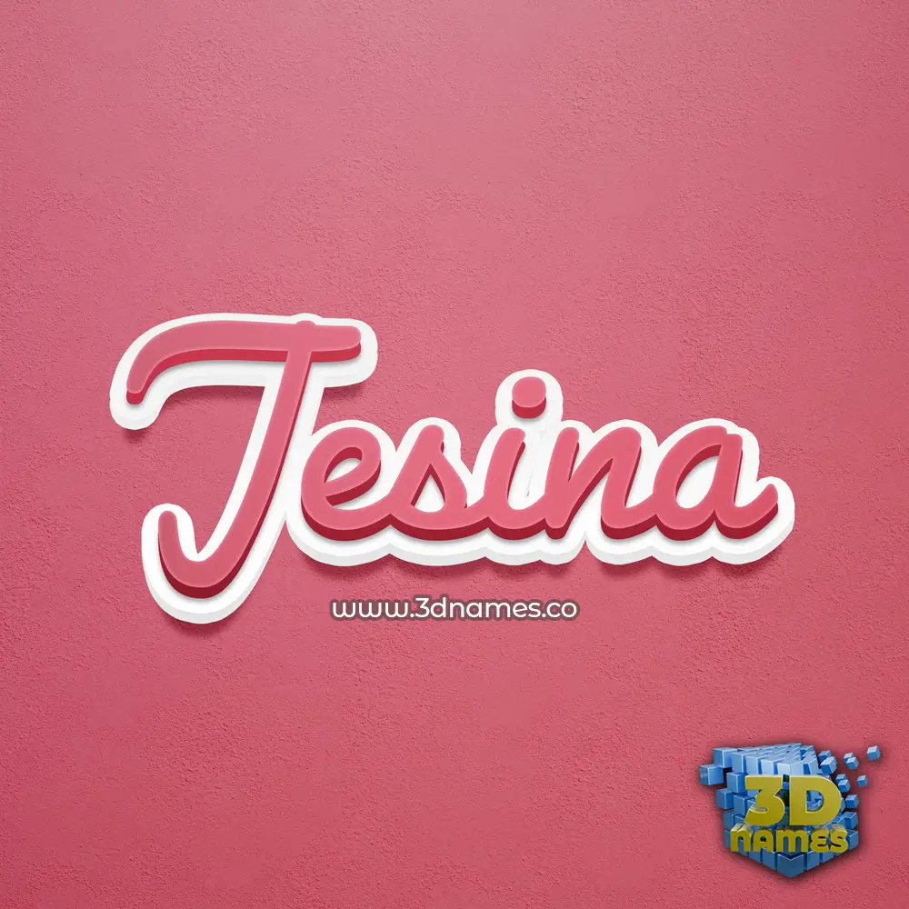 jesina in Red Scribble style - 3D name wallpaper