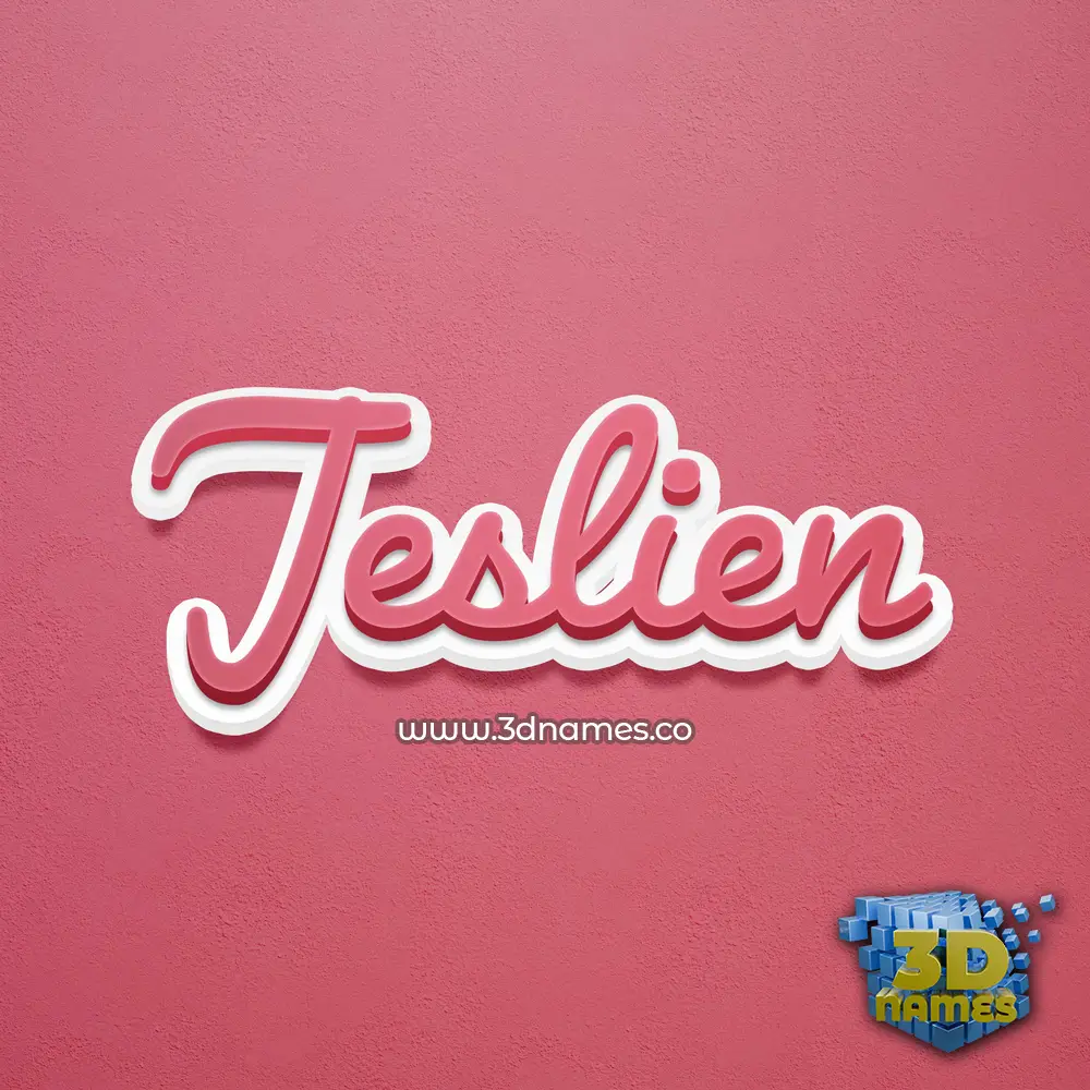jeslien in Red Scribble style - 3D name wallpaper