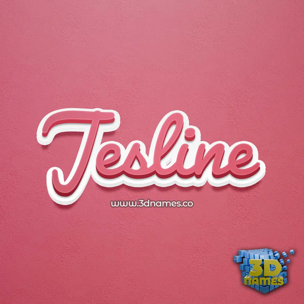 jesline in Red Scribble style - 3D name wallpaper