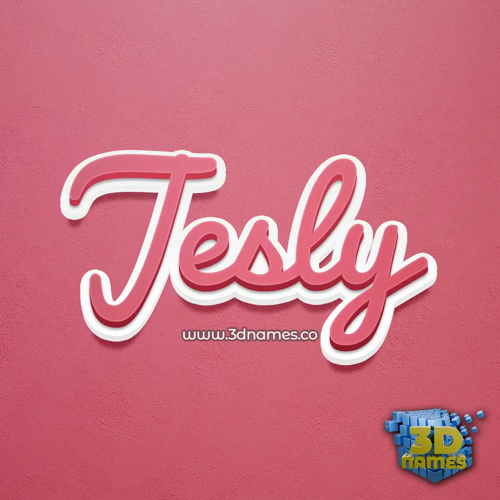 jesly in Red Scribble style - 3D name wallpaper