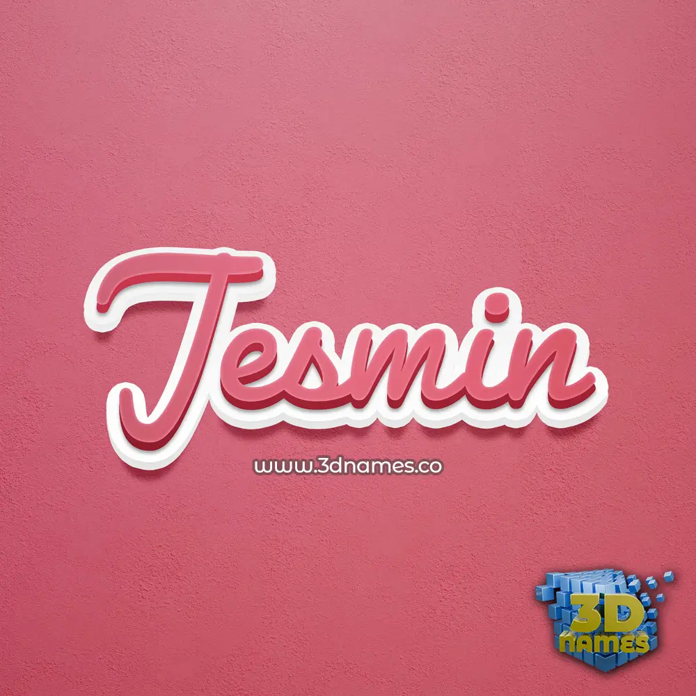 jesmin in Red Scribble style - 3D name wallpaper