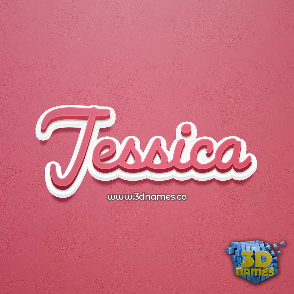 jessica in Red Scribble style - 3D name wallpaper