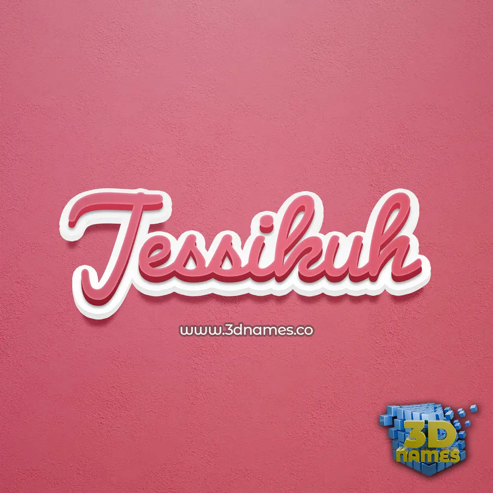 jessikuh in Red Scribble style - 3D name wallpaper