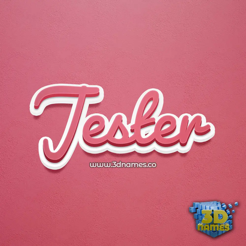 jester in Red Scribble style - 3D name wallpaper