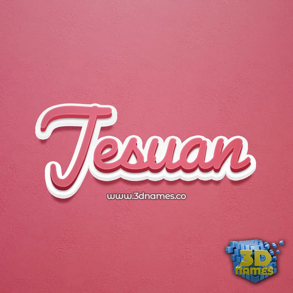 jesuan in Red Scribble style - 3D name wallpaper