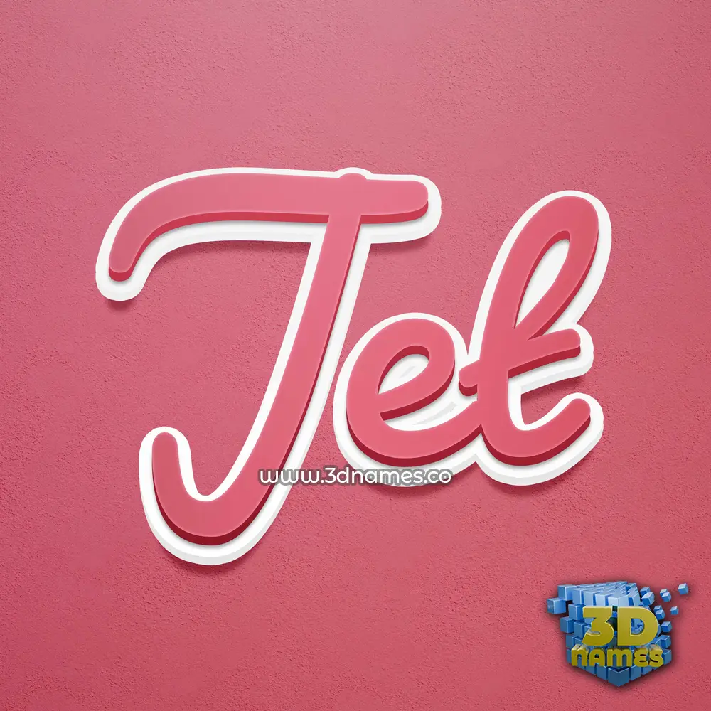 jet in Red Scribble style - 3D name wallpaper
