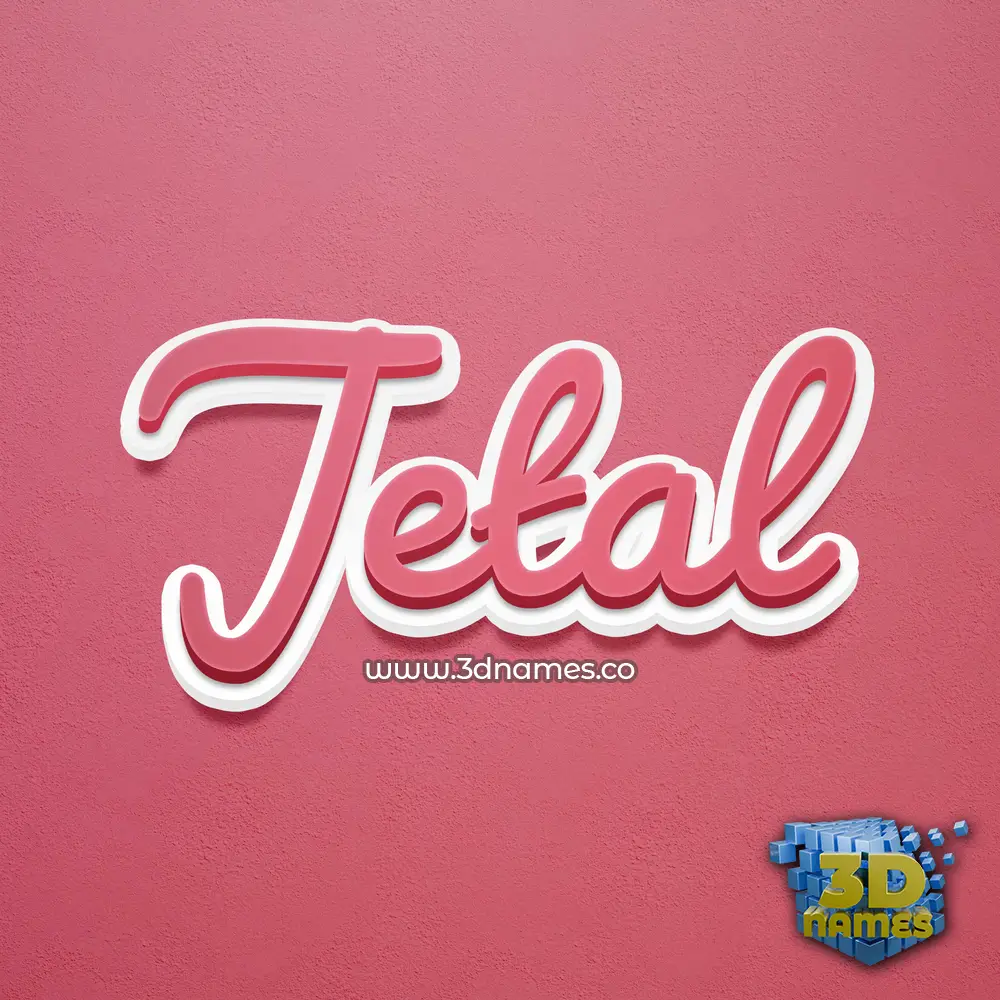 jetal in Red Scribble style - 3D name wallpaper