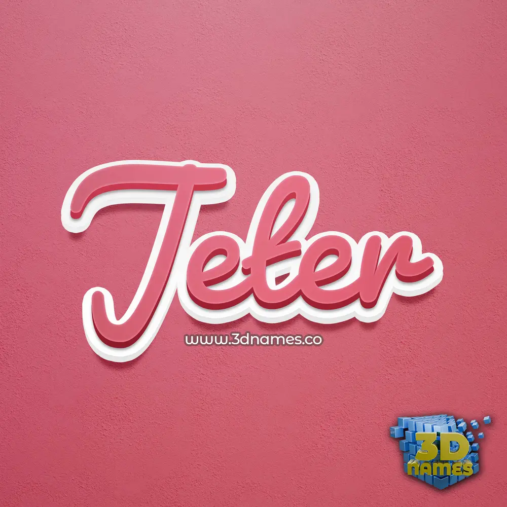 jeter in Red Scribble style - 3D name wallpaper