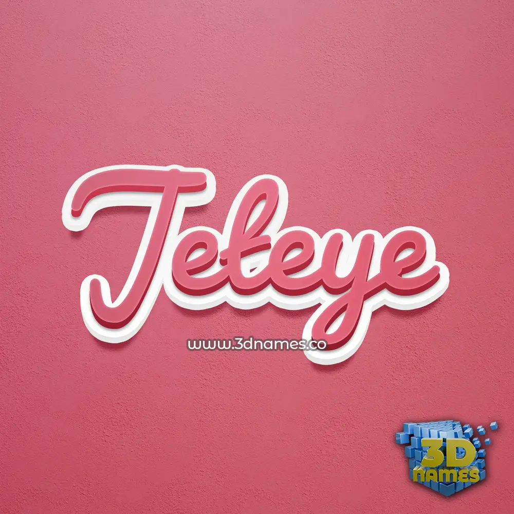 jeteye in Red Scribble style - 3D name wallpaper