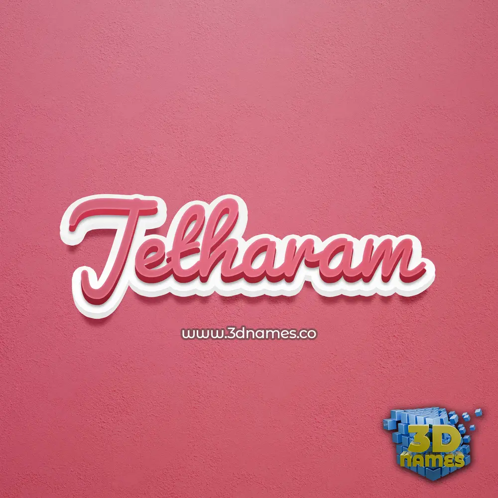 jetharam in Red Scribble style - 3D name wallpaper