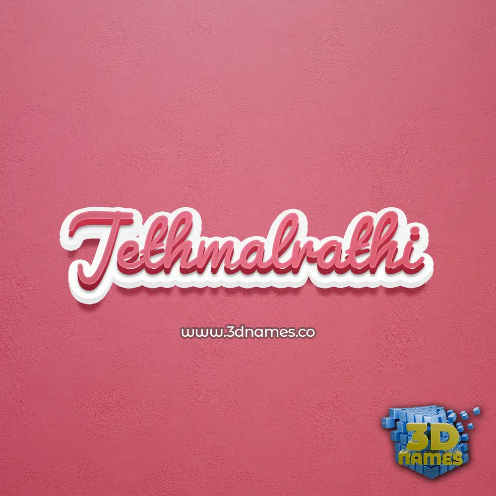 jethmalrathi in Red Scribble style - 3D name wallpaper