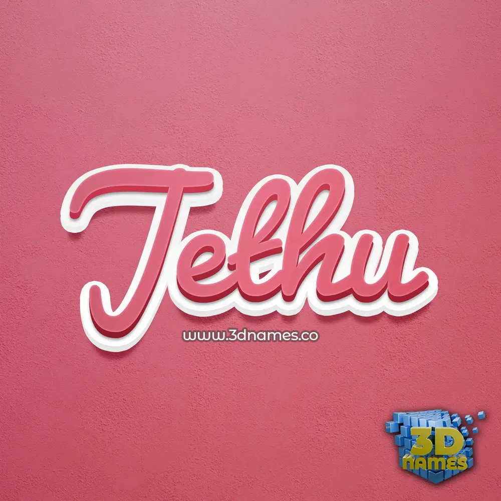 jethu in Red Scribble style - 3D name wallpaper