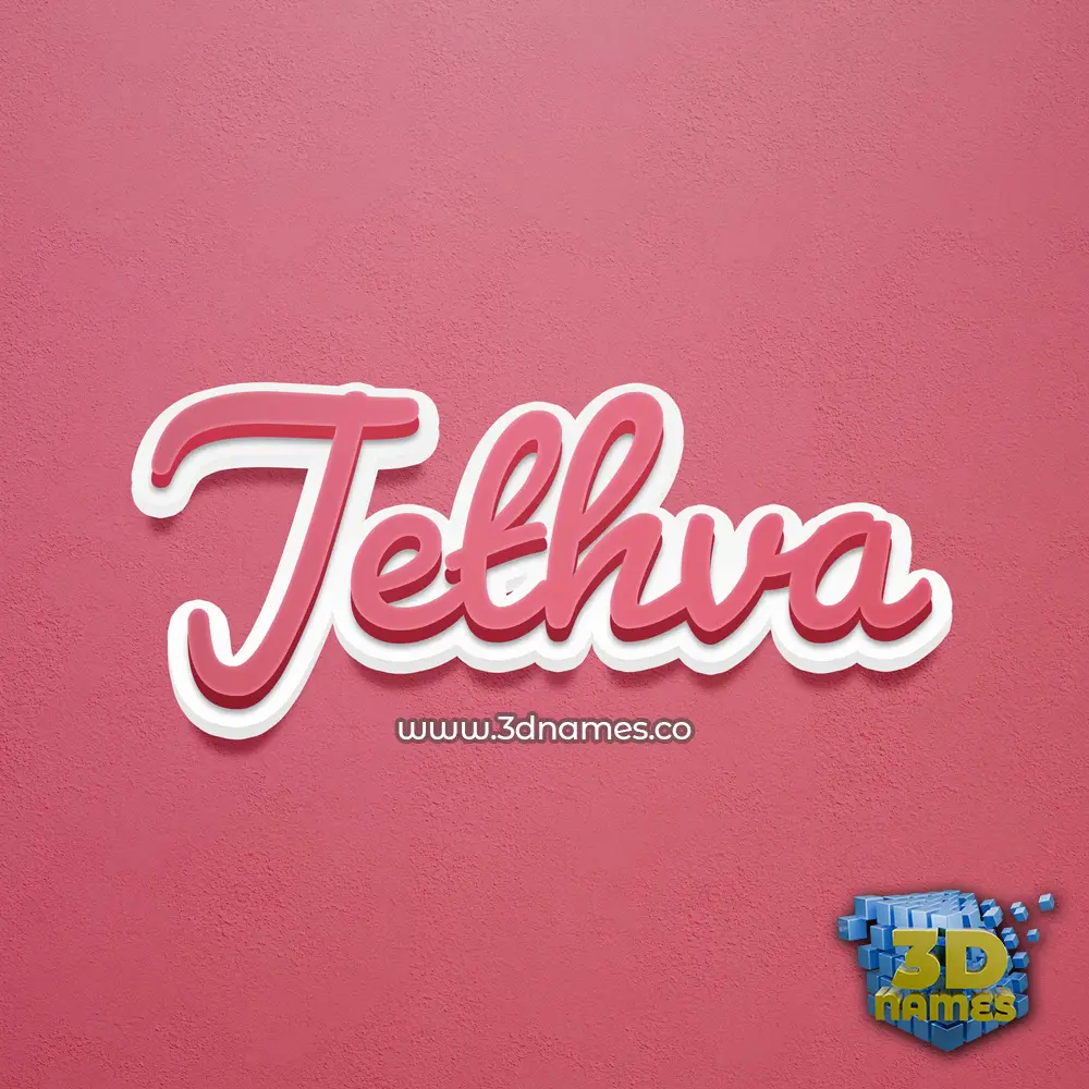 jethva in Red Scribble style - 3D name wallpaper